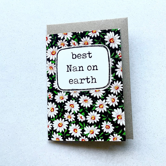 greeting card . best Nan on earth