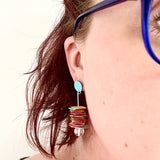 confetti plus drop earrings . blue clear . #thehumminghare