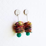 confetti plus drop earrings . silvery green . #thehumminghare