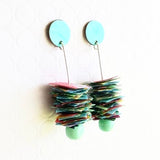 confetti plus drop earrings . aqua teal . #thehumminghare