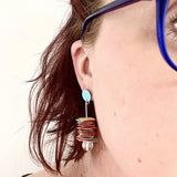 confetti plus drop earrings . aqua teal . #thehumminghare