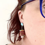 confetti plus drop earrings . golden spray . #thehumminghare
