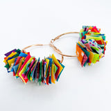 confetti earrings . medium . rose gold . rainbow ride