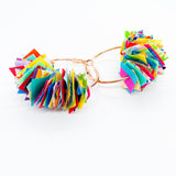 confetti earrings . small . rose gold . rainbow ride
