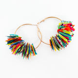 confetti earrings . medium . rose gold . rainbow ride