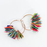 confetti earrings . small . rose gold . rainbow ride