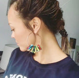 confetti earrings . small . rose gold . rainbow ride