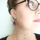 confetti earrings . medium . silver . rainbow ride