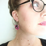 confetti earrings . small . rose gold . white rainbow